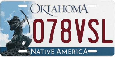 OK license plate 078VSL