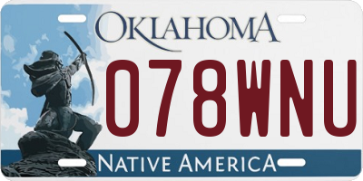 OK license plate 078WNU
