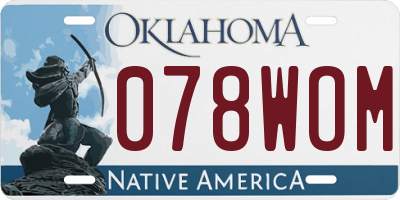 OK license plate 078WOM