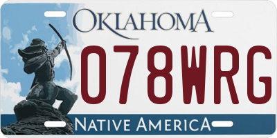 OK license plate 078WRG