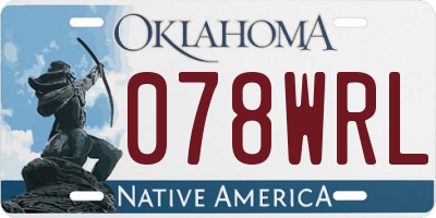 OK license plate 078WRL