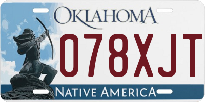 OK license plate 078XJT