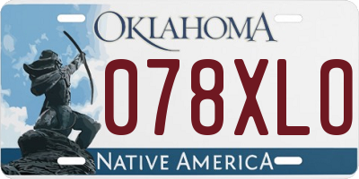 OK license plate 078XLO