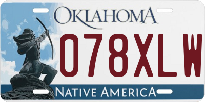 OK license plate 078XLW