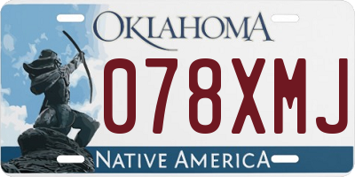 OK license plate 078XMJ