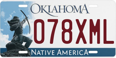 OK license plate 078XML