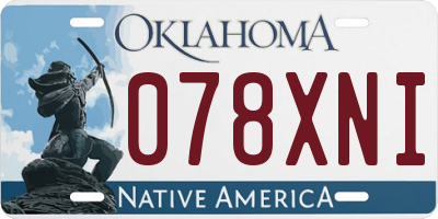 OK license plate 078XNI