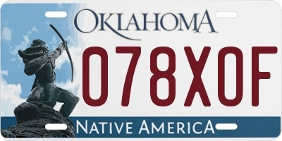 OK license plate 078XOF