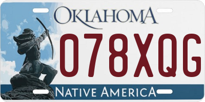 OK license plate 078XQG