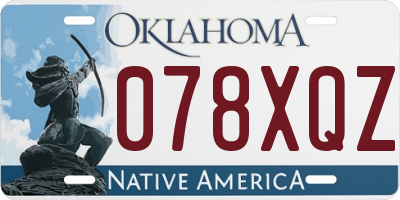 OK license plate 078XQZ