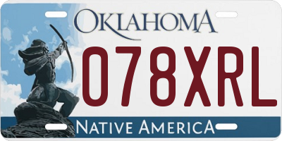 OK license plate 078XRL