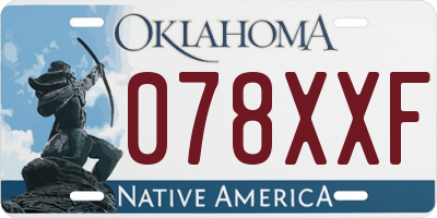 OK license plate 078XXF