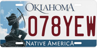 OK license plate 078YEW