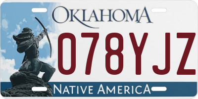 OK license plate 078YJZ
