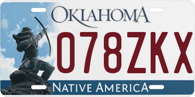 OK license plate 078ZKX