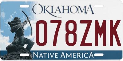 OK license plate 078ZMK