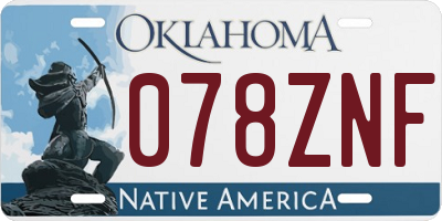 OK license plate 078ZNF