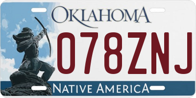 OK license plate 078ZNJ