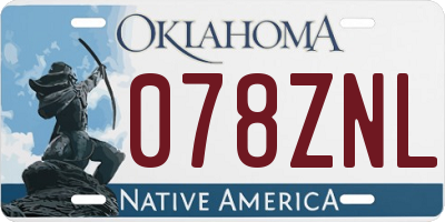 OK license plate 078ZNL