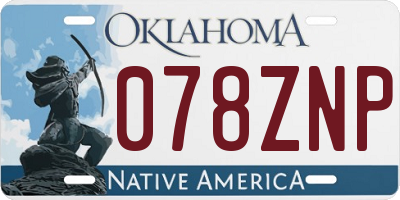 OK license plate 078ZNP
