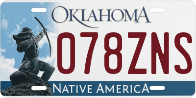 OK license plate 078ZNS