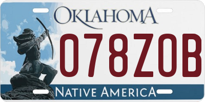 OK license plate 078ZOB