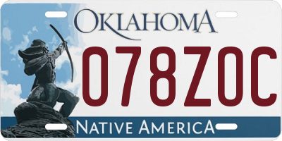 OK license plate 078ZOC