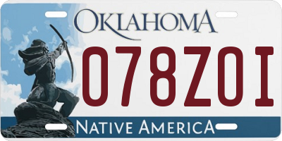 OK license plate 078ZOI