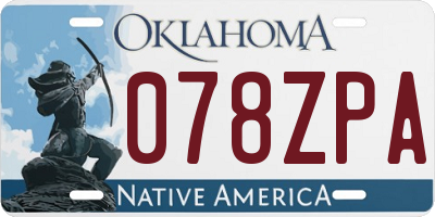 OK license plate 078ZPA