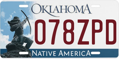 OK license plate 078ZPD