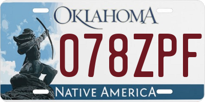 OK license plate 078ZPF
