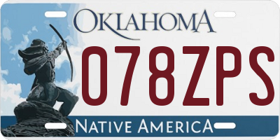 OK license plate 078ZPS
