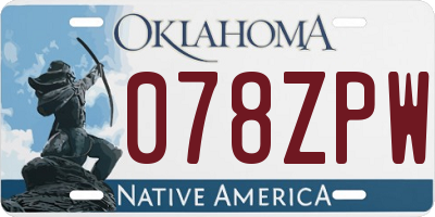 OK license plate 078ZPW