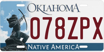 OK license plate 078ZPX
