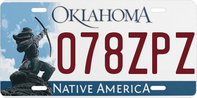 OK license plate 078ZPZ