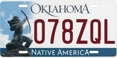 OK license plate 078ZQL