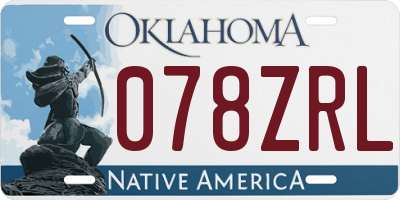 OK license plate 078ZRL