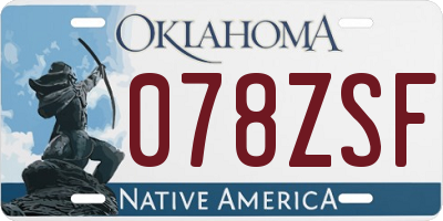 OK license plate 078ZSF
