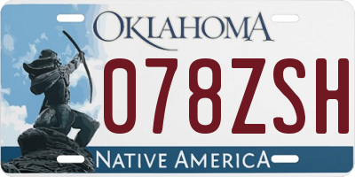 OK license plate 078ZSH