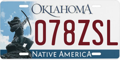 OK license plate 078ZSL