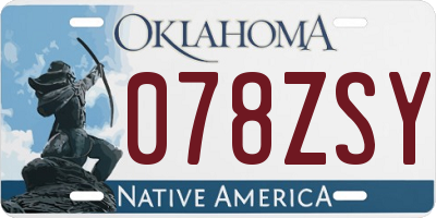 OK license plate 078ZSY