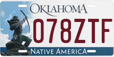 OK license plate 078ZTF
