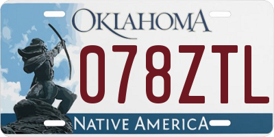 OK license plate 078ZTL