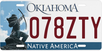 OK license plate 078ZTY