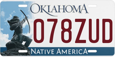 OK license plate 078ZUD