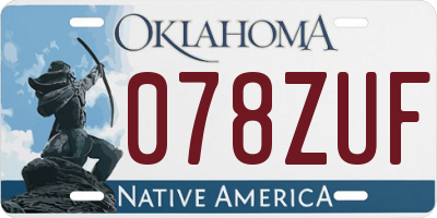 OK license plate 078ZUF