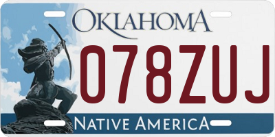 OK license plate 078ZUJ