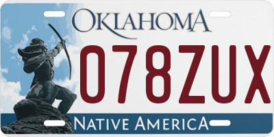 OK license plate 078ZUX