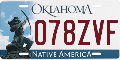 OK license plate 078ZVF