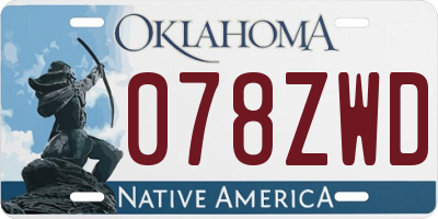 OK license plate 078ZWD